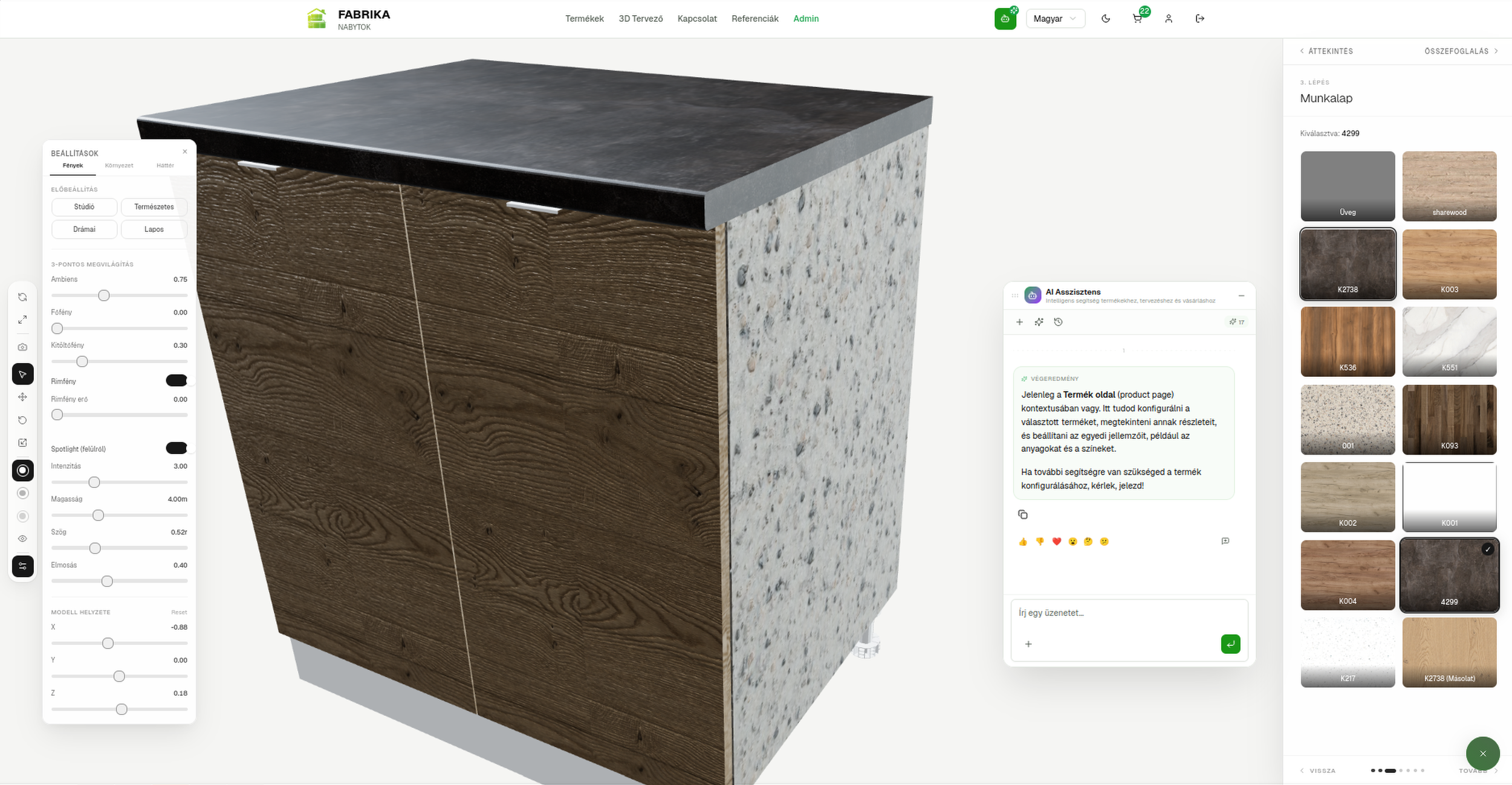 Fabrika Nabytok - AI-Powered 3D Kitchen Designer & Parametric Furniture Configurator